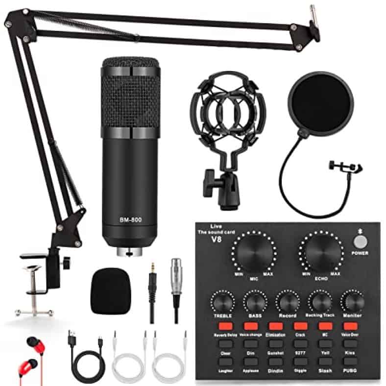 ALPOWL Podcast Equipment Bundle, Audio Interface with ALL in One Live Sound Card and Condenser Microphone, Perfect for Recording, Broadcasting, Live Streaming